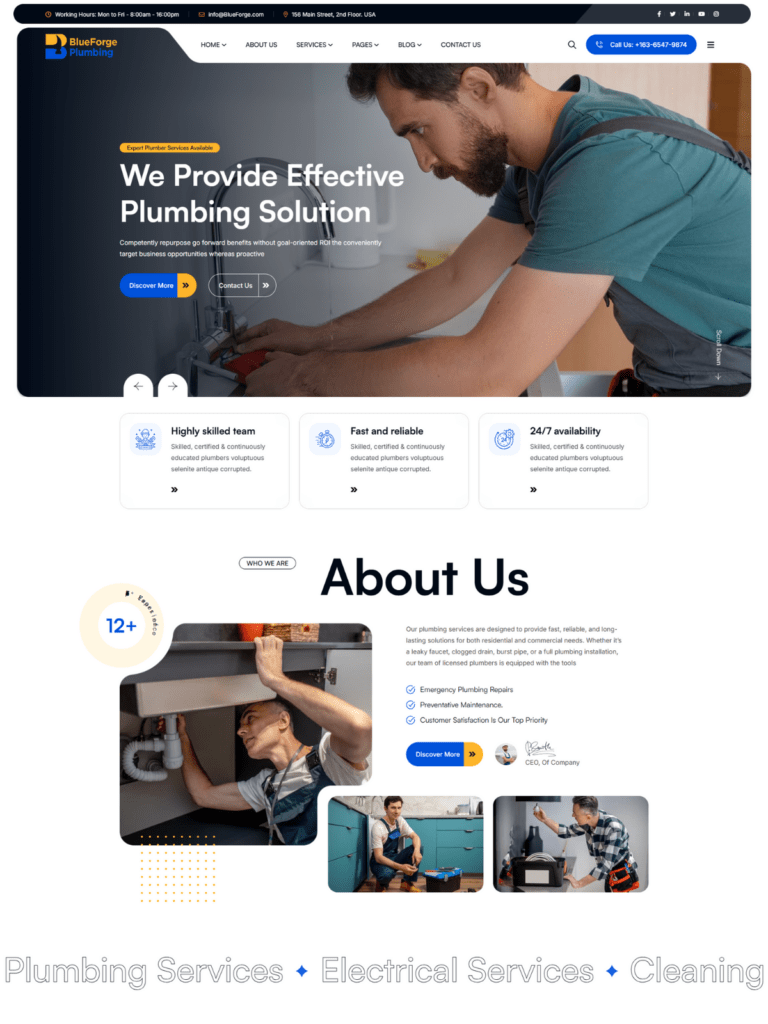 Blue Forge – Signature Plumbing Website