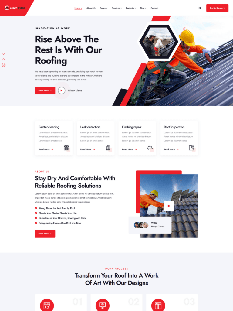 Crown Ridge – Professional Roofing Services Website
