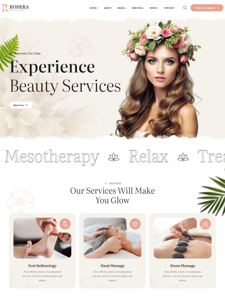 Rosera – Standard Feminine Beauty Website