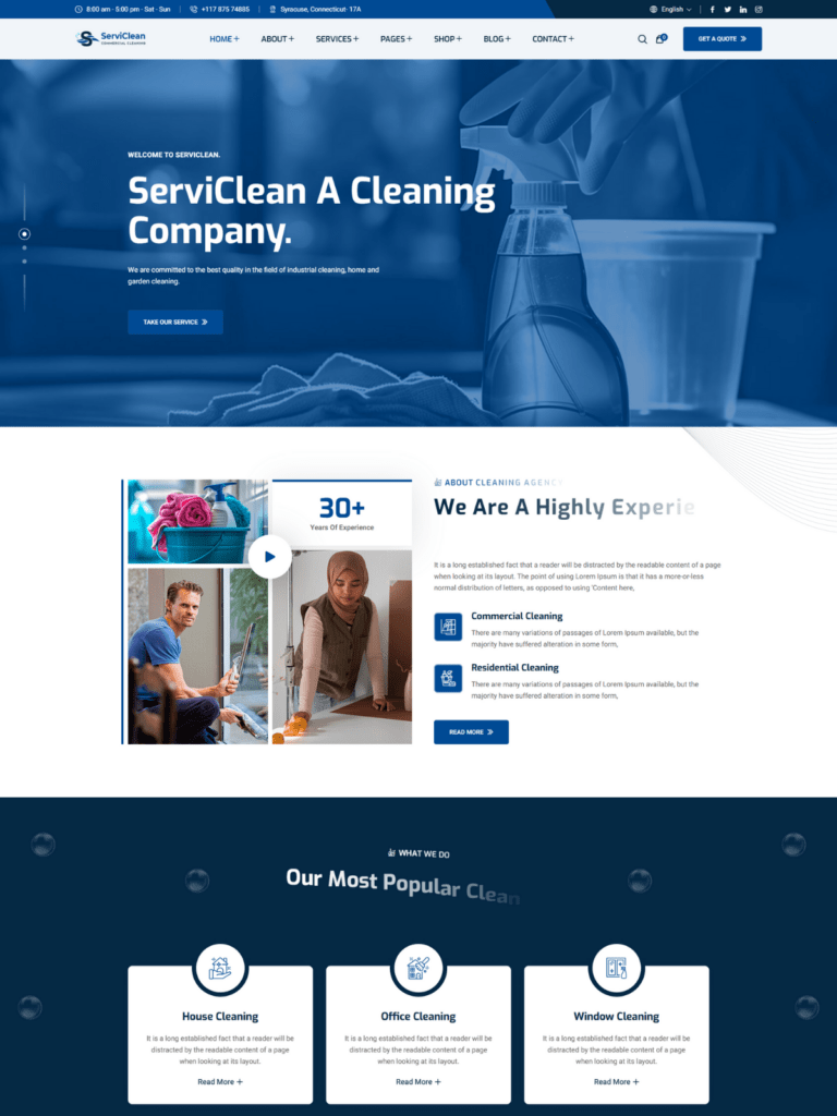 ServiClean – Advanced Cleaning Service Website
